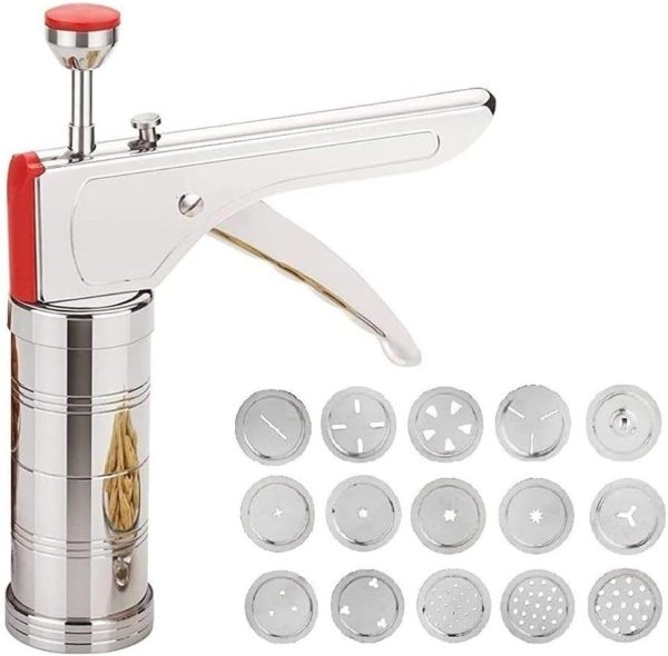 Stainless Steel Kitchen Press Noodles  Manual  pasta noodle Maker 15 Blades |   Machine Indian Snacks Maker