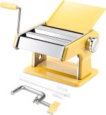 Pasta Machine - Stainless Steel Roller Pasta Maker - 7 Adjustable Thickness Settings Noodles Maker with Hand Crank, Perfect for Spaghetti, Fettuccini, Lasagna or Dumpling Skins