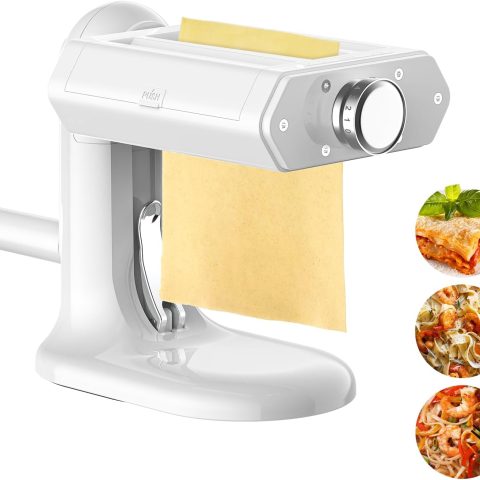 Manual Pasta Maker - 3-in-1 Noodles Machine with 7 Adjustable Thickness Settings, Pasta Sheet Roller, Fettuccine & Spaghetti Cutter
