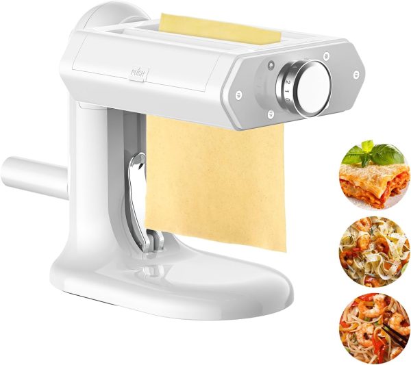 Manual Pasta Maker - 3-in-1 Noodles Machine with 7 Adjustable Thickness Settings, Pasta Sheet Roller, Fettuccine & Spaghetti Cutter