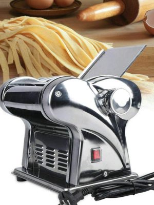Electric Pasta Maker Pasta Noodle Maker Spaghetti Press Machine Kitchen Desktop Stainless Steel with Four Face Cutter Heads (Electric)