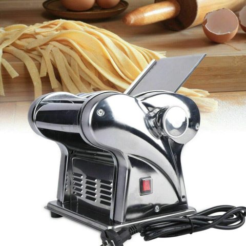 Electric Pasta Maker Pasta Noodle Maker Spaghetti Press Machine Kitchen Desktop Stainless Steel with Four Face Cutter Heads (Electric)