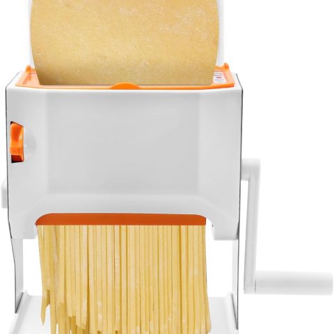 Pasta Maker Machine, 4-Gear Adjustable Thicknesses, 0.12/0.16in Width Cutter Head Manual Dough Sheeter Machine with Dumpling Mold, Household Manual Noodle Pressing Machine for Dough, Dumpling