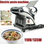 Electric Pasta Maker Pasta Noodle Maker Spaghetti Press Machine Kitchen Desktop Stainless Steel with Four Face Cutter Heads (Electric)