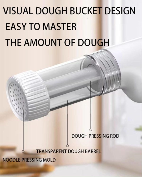 Handheld Electric Noodle Machine, Portable Italian Noodle Making Machine With Mold And Cutting Tools, 6-In-1 Cordless Noodle Machine, Automatic Dough Pressing Machine With Cleaning Brush - White