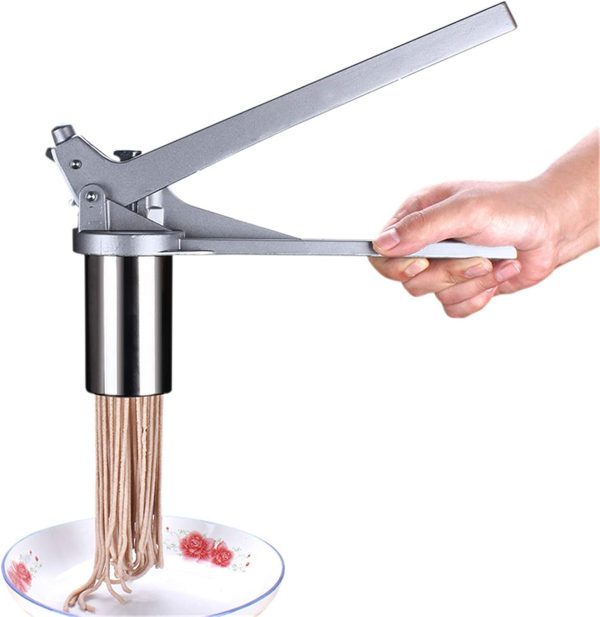 Noodle Maker,  Heavy Duty Stainless Steel Manual Pasta Maker Machine Kitchen Tool -Professional Fresh Pasta Machine Lasagne Spaghetti Tagliatelle Ravioli Maker with 7 Cut Press Blade Setting