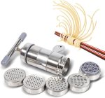 Noodle Making Machine Pasta Maker Noodle Juicer Pressure Making Machine Portable Manual Operated Stainless Steel for Fresh Fettuccine Spaghetti Lasagne Dough Roller Press Cutter 1pc