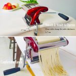 Manual Pasta Maker - Stainless Steel Noodle Machine with 2mm/4mm Cutters, Hand Crank for Homemade Spaghetti & Fettuccine