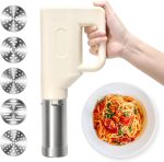 Handheld Electric Pasta Maker, 5-in-1 Cordless Pasta Machine, Portable Noodle Maker with Moulds and Cutter, Automatic Dough Press