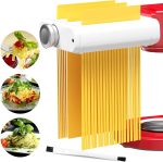 Pasta Maker Attachment for / Cuisinart Mixers, Noodle Maker 3 in 1 Set of Pasta Roller Fettuccine Cutter Spaghetti Cutter and Cleaning Brush, Electric Pasta Makers White