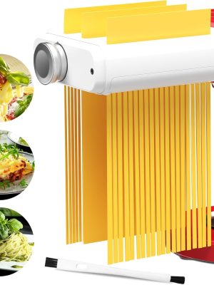 Pasta Maker Attachment for / Cuisinart Mixers, Noodle Maker 3 in 1 Set of Pasta Roller Fettuccine Cutter Spaghetti Cutter and Cleaning Brush, Electric Pasta Makers White