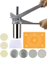 Noodle Maker,  Heavy Duty Stainless Steel Manual Pasta Maker Machine Kitchen Tool -Professional Fresh Pasta Machine Lasagne Spaghetti Tagliatelle Ravioli Maker with 7 Cut Press Blade Setting