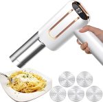 Handheld Electric Pasta Maker, 5-in-1 Cordless Kitchen Noodle Making Machine, Automatic Press for Homemade Spaghetti Ramen, Portable With Dough Cutter